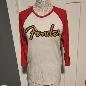 Fender Red and White Logo Raglan Shirt